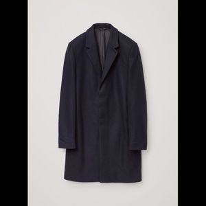 COS - Navy Wool Mix Mid Length Coat - Mens 38R